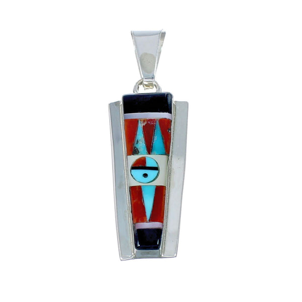 Zuni Multicolor Inlay Sterling Silver Sun Pendant NX11702